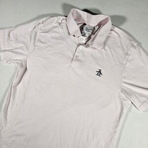 An Original Penguin Polo By Munsingwear Mens Medium Pink White Stripes
